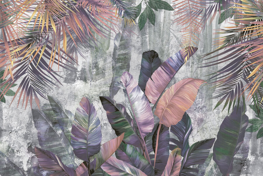 Papier peint avec des feuilles colorées