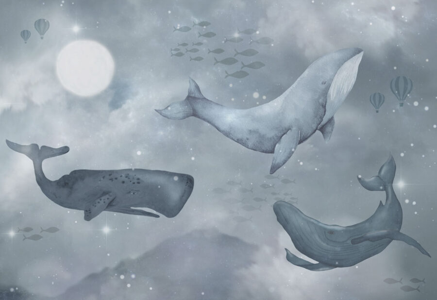 Groupe de baleines nageant dans l'océan