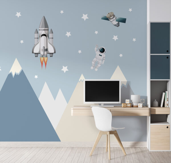 Navette spatiale et astronaute dans le ciel Navette spatiale et astronaute dans le ciel