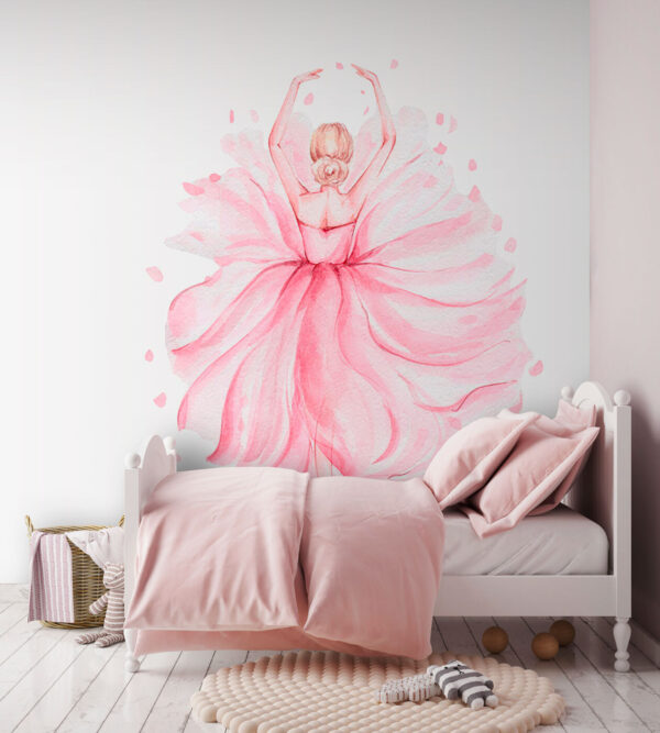 Aquarelle d'une femme en robe rose Aquarelle d'une femme en robe rose