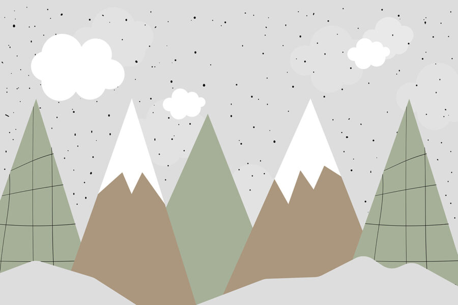Dessin de montagnes et d'arbres