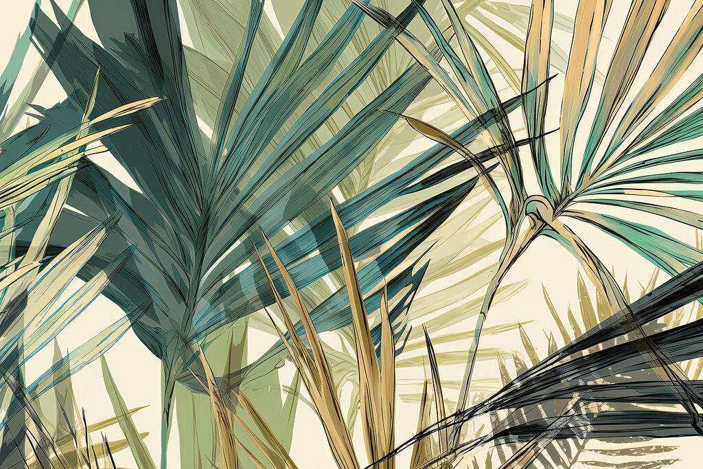 Feuilles tropicales dans des tons doux Feuilles tropicales dans des tons doux
