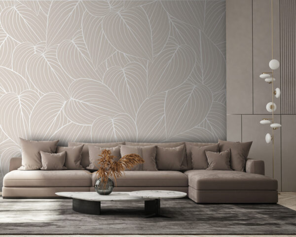 Motif de feuilles sur fond beige Motif de feuilles sur fond beige