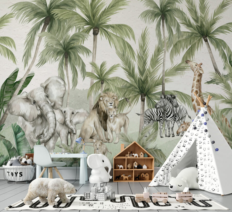 Groupe d'animaux dans une jungle