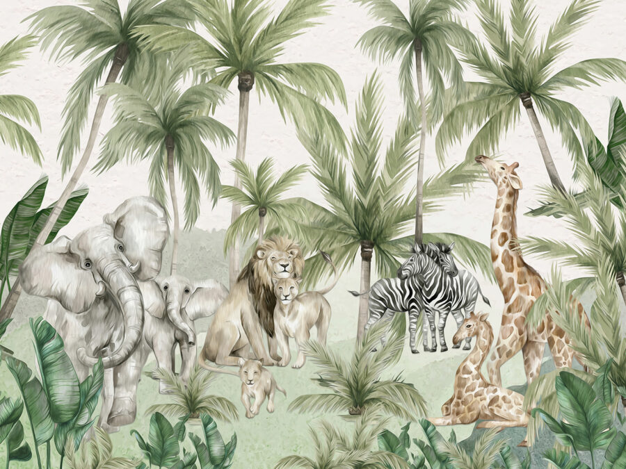 Groupe d'animaux dans une jungle