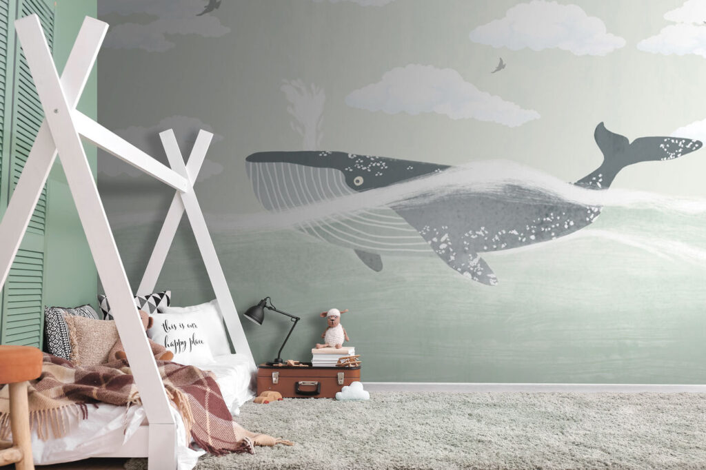 Whale swimming in the water Whale swimming in the water