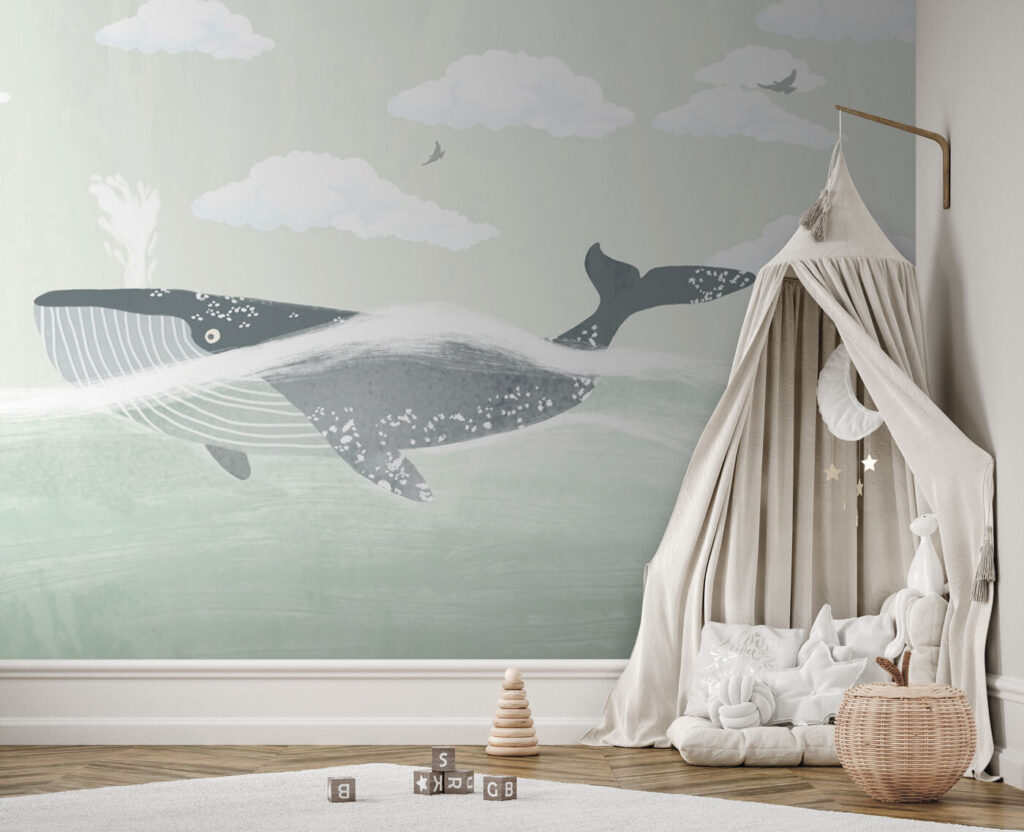 Whale swimming in the water Whale swimming in the water