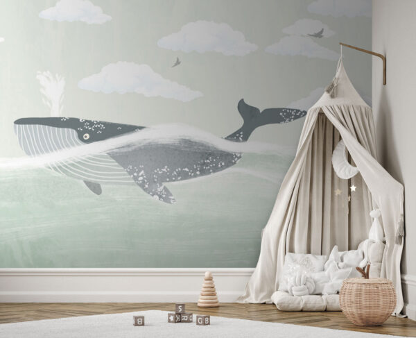 Baleine nageant dans l'eau Baleine nageant dans l'eau
