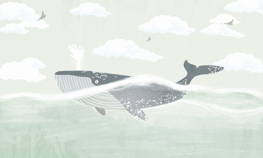 Baleine nageant dans l'eau
