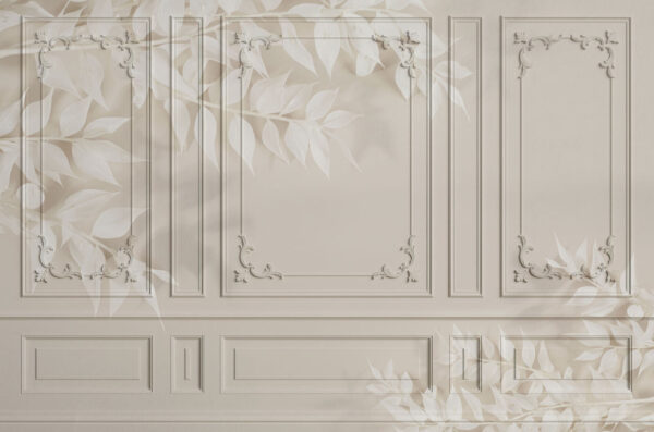 Mur avec des feuilles blanches Mur avec des feuilles blanches