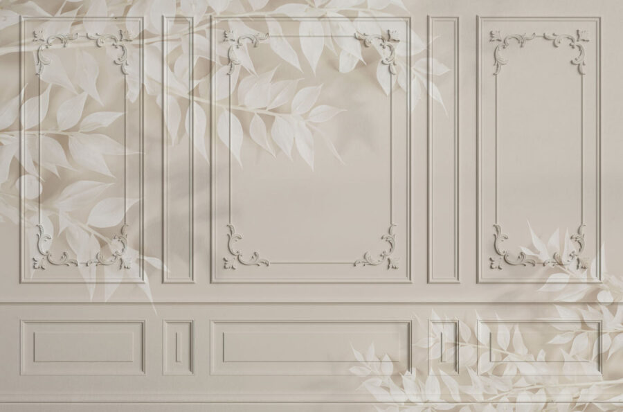 Mur avec des feuilles blanches