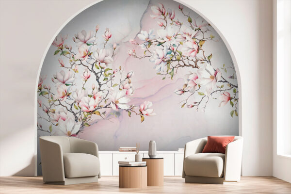 Peinture de fleurs sur une surface en marbre Peinture de fleurs sur une surface en marbre