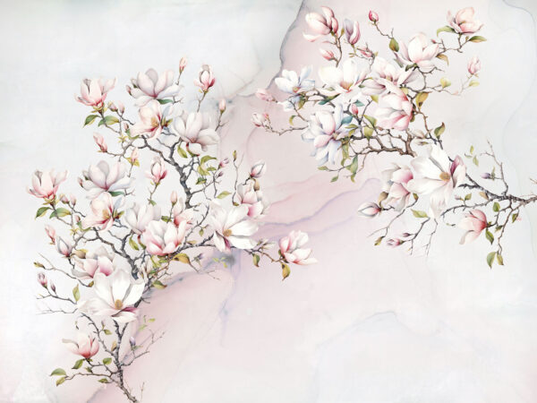 Peinture de fleurs sur une surface en marbre Peinture de fleurs sur une surface en marbre