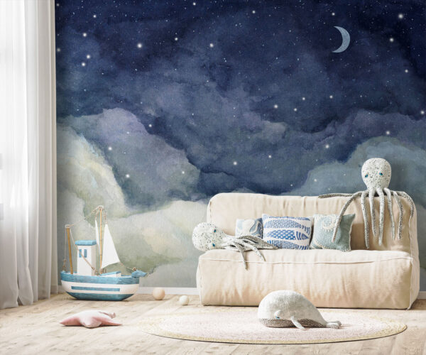 Moon and clouds at night Moon and clouds at night