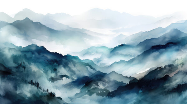 Peinture d'une chaîne de montagnes Peinture d'une chaîne de montagnes
