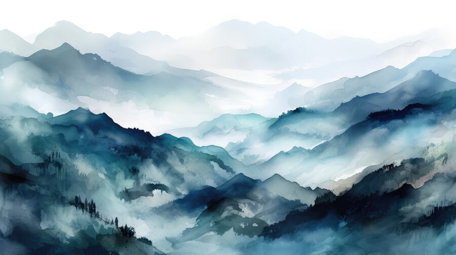 Peinture d'une chaîne de montagnes Peinture d'une chaîne de montagnes
