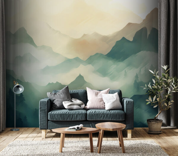 Painting of a mountain range Painting of a mountain range