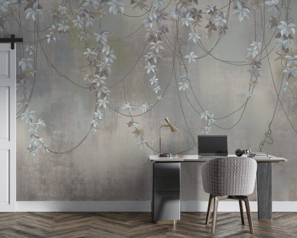 Papier peint avec des fleurs blanches Papier peint avec des fleurs blanches