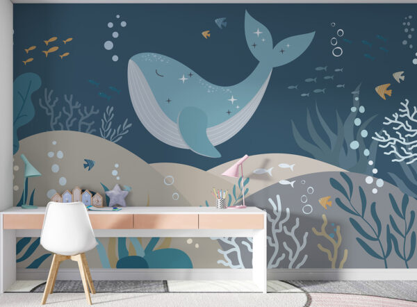 Baleine nageant sous l'eau Baleine nageant sous l'eau