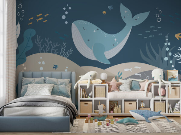 Baleine nageant sous l'eau Baleine nageant sous l'eau