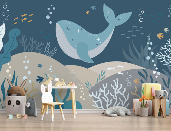 Baleine nageant sous l'eau Baleine nageant sous l'eau