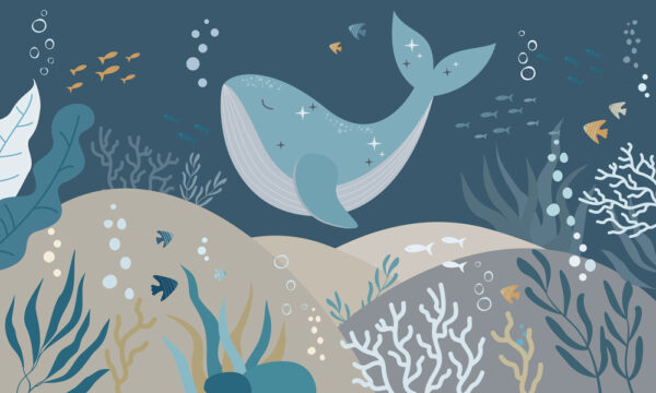Baleine nageant sous l'eau Baleine nageant sous l'eau