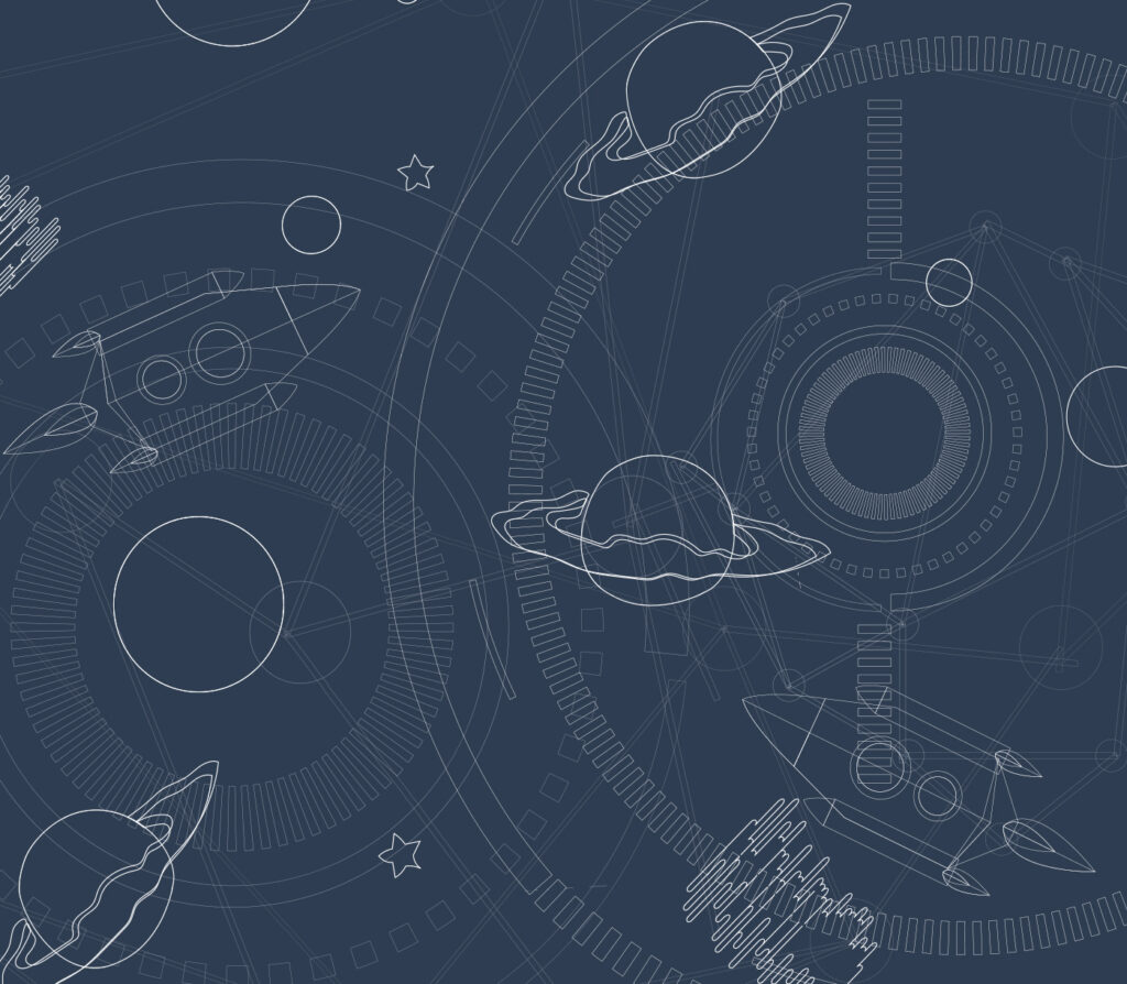 Fond bleu et blanc avec des planètes et des étoiles Fond bleu et blanc avec des planètes et des étoiles