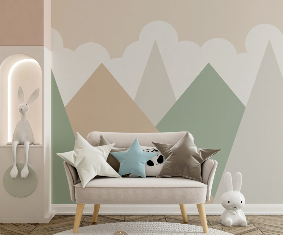 Papier peint Chaîne de montagnes avec nuages – Image 6