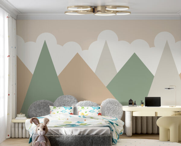 Chaîne de montagnes avec nuages Chaîne de montagnes avec nuages