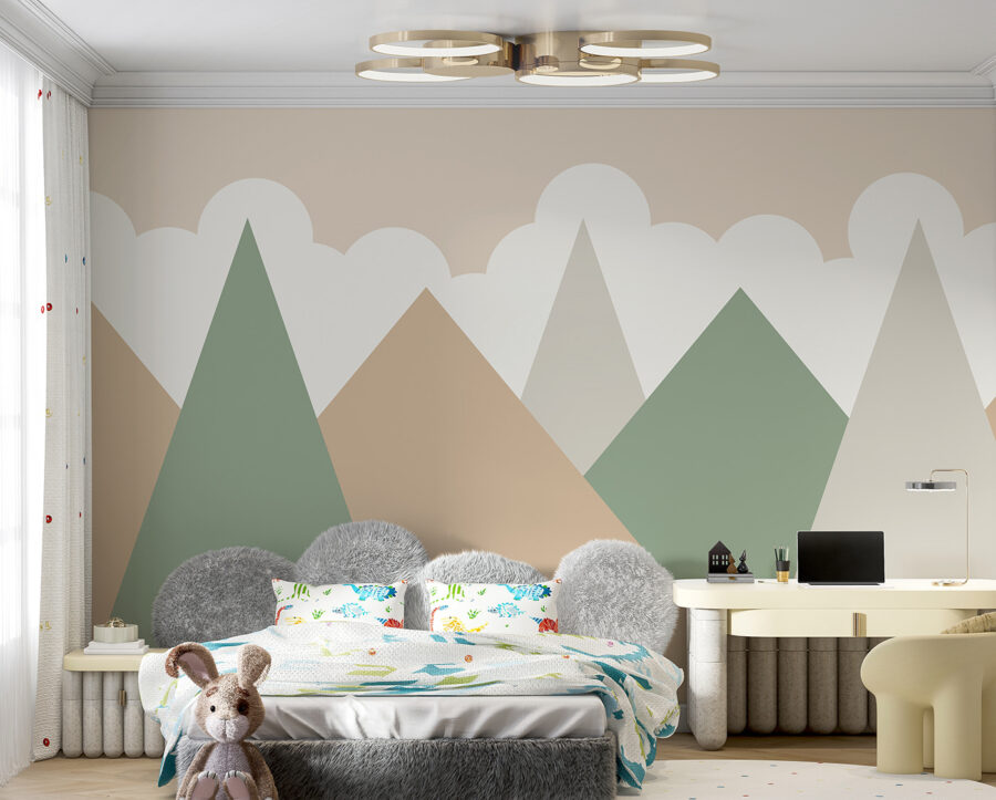 Papier peint Chaîne de montagnes avec nuages – Image 5