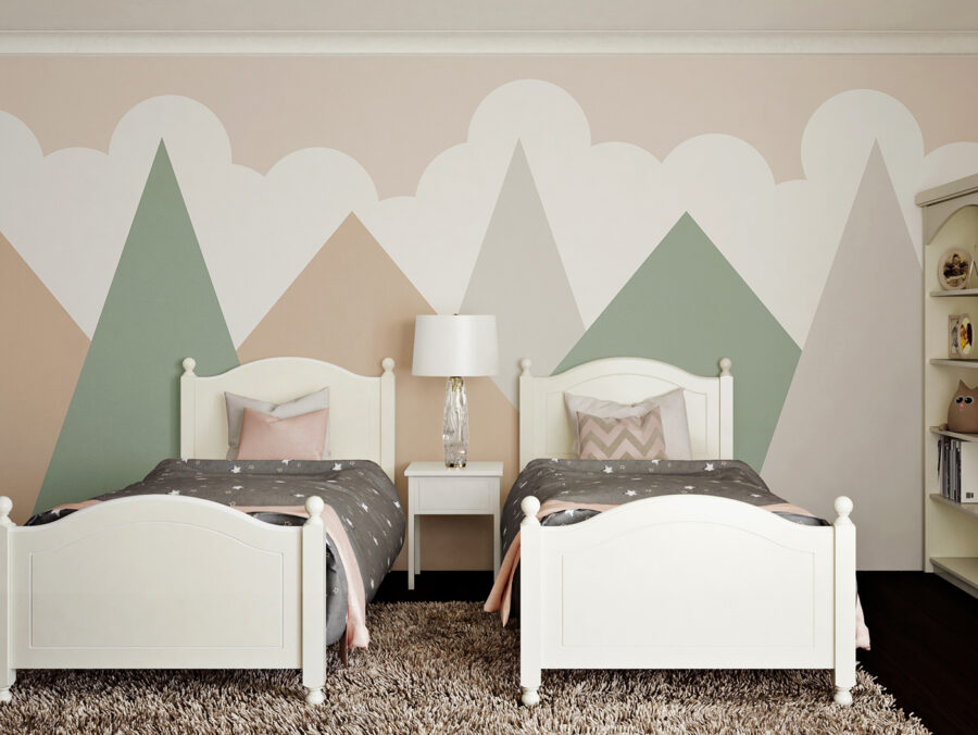Papier peint Chaîne de montagnes avec nuages – Image 4