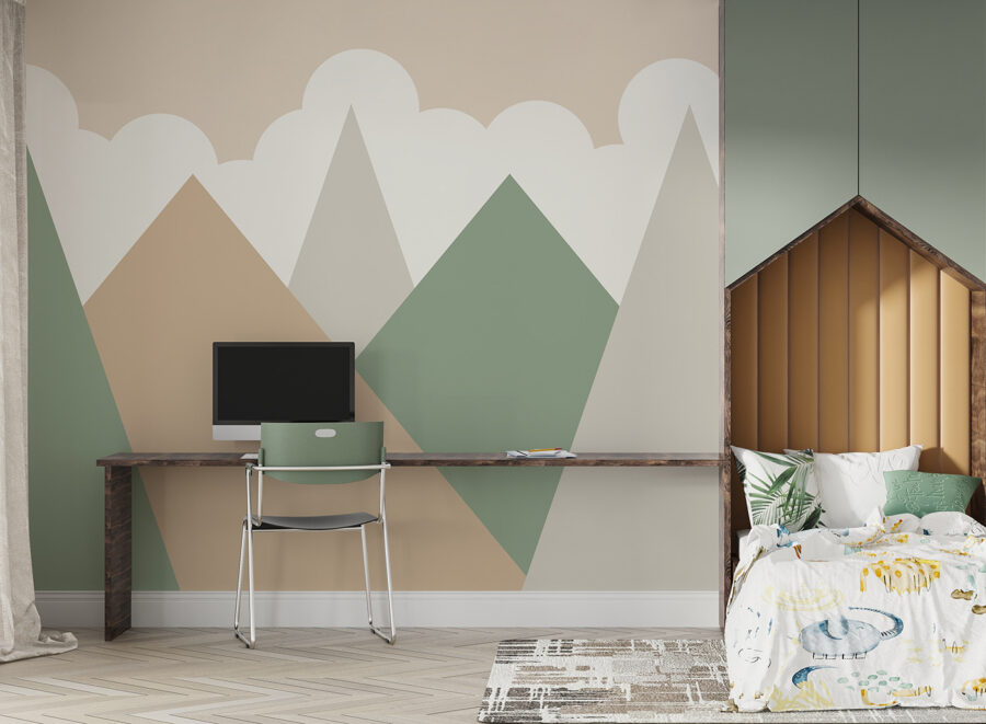 Papier peint Chaîne de montagnes avec nuages – Image 2
