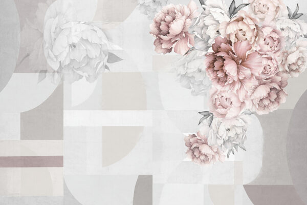 Des fleurs douces complétant des formes abstraites. Des fleurs douces complétant des formes abstraites.