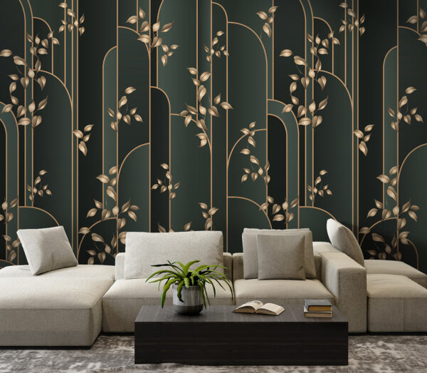 Wallpaper with leaves on it