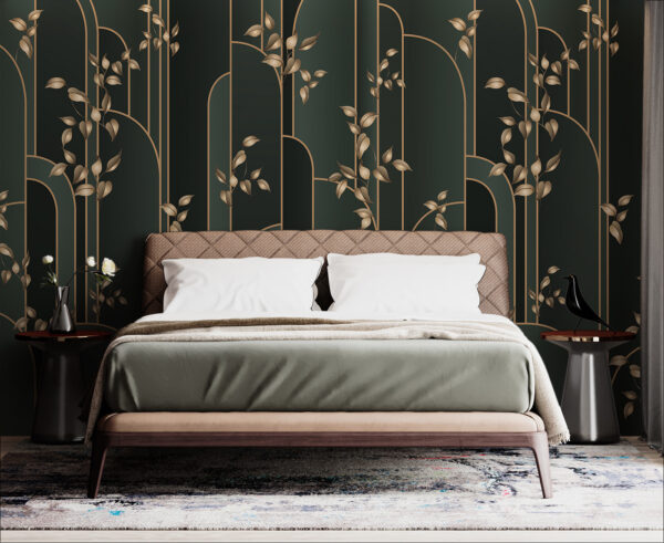 Wallpaper with leaves on it