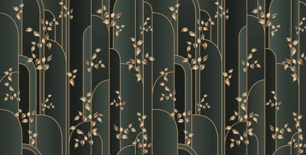 Wallpaper with leaves on it