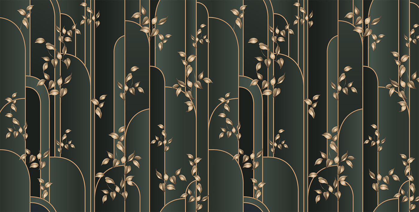 Wallpaper with leaves on it