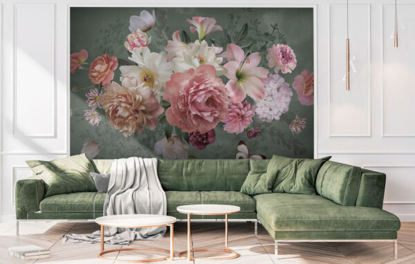Groupe de fleurs avec un papillon Groupe de fleurs avec un papillon