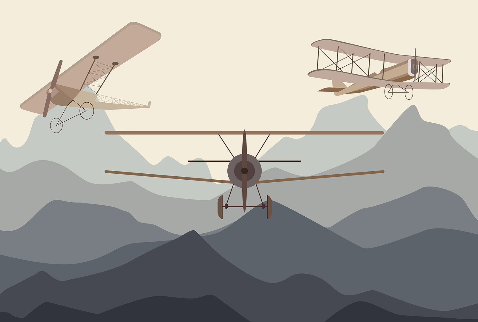 Two airplanes flying in the air Two airplanes flying in the air