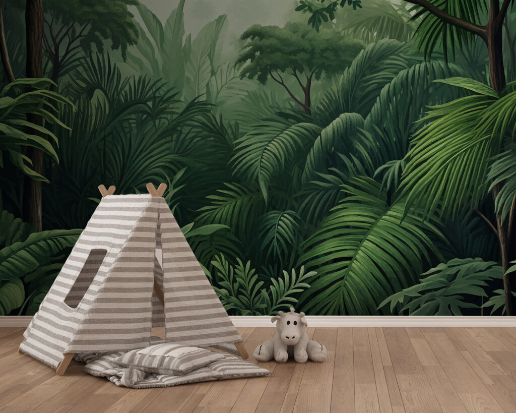 Green forest with many leaves Green forest with many leaves