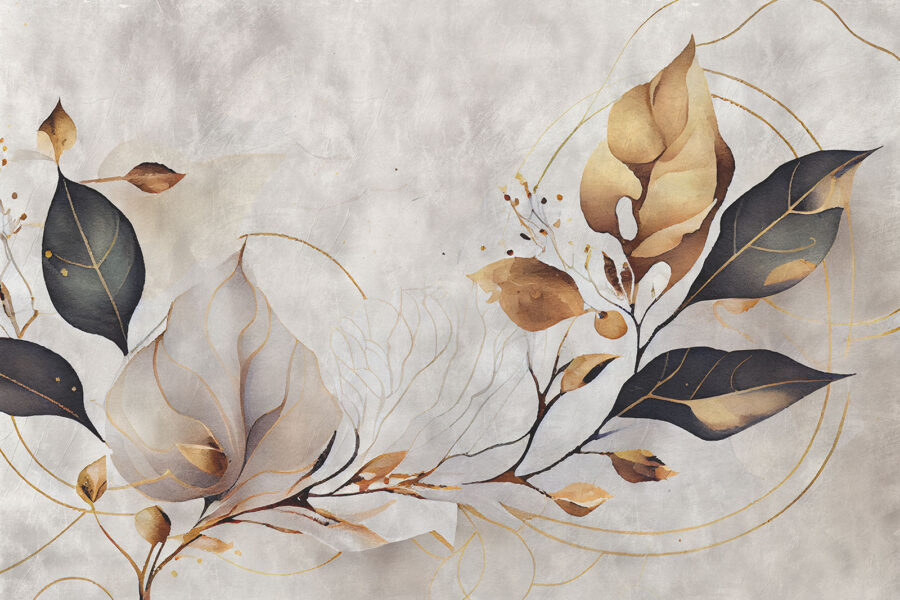 Des feuilles élégantes dansent dans des teintes douces. Des feuilles élégantes dansent dans des teintes douces.
