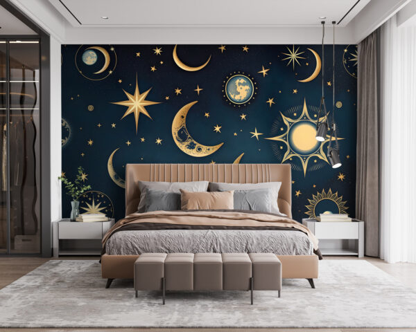 Lune et étoiles dans le ciel Lune et étoiles dans le ciel