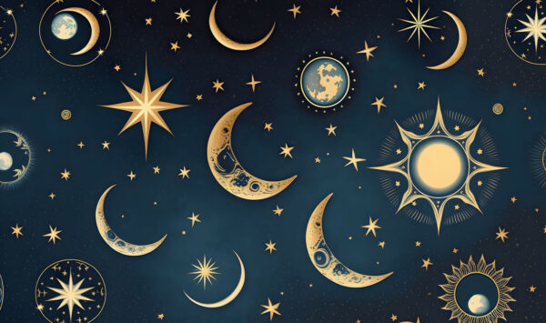 Lune et étoiles dans le ciel Lune et étoiles dans le ciel
