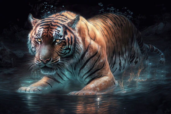 Tigre dans l'eau Tigre dans l'eau
