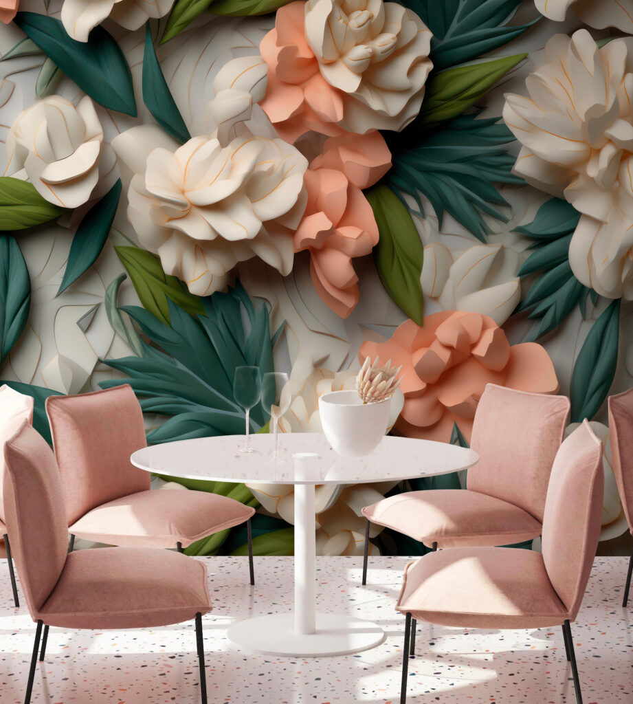 Delicate flowers with lush greenery Delicate flowers with lush greenery