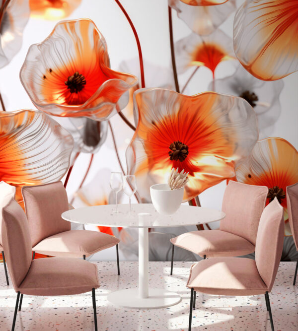 Groupe de fleurs en verre Groupe de fleurs en verre