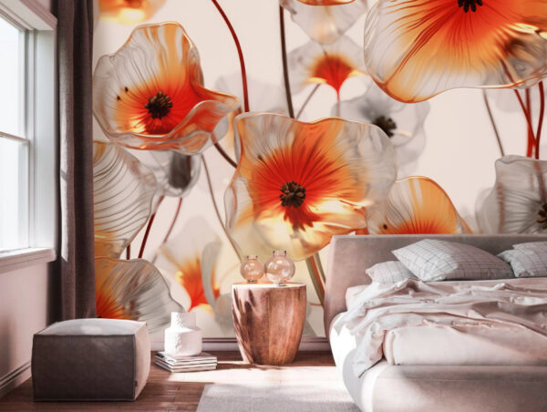 Groupe de fleurs en verre Groupe de fleurs en verre