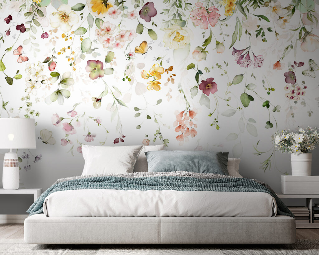 Painting of flowers and leaves Painting of flowers and leaves