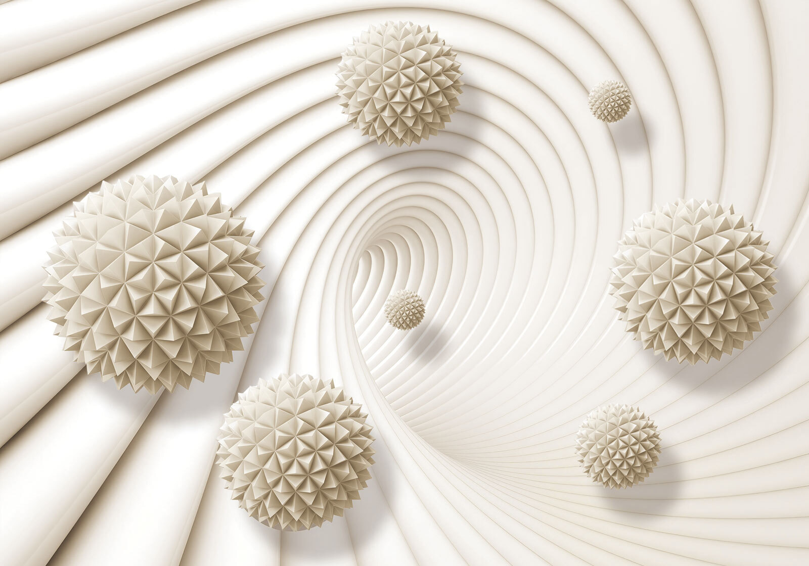 White swirly pattern with white balls