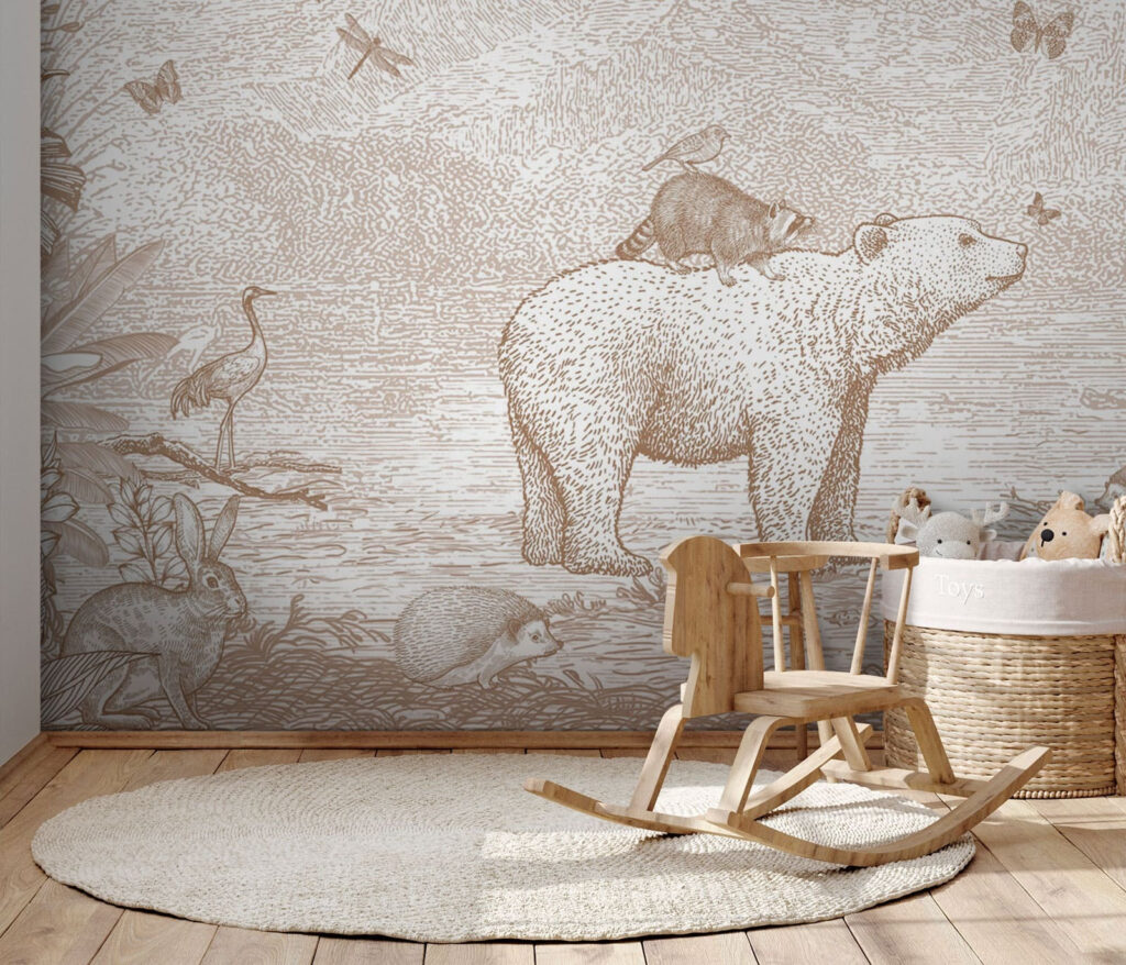 Bear and animals in a forest Bear and animals in a forest